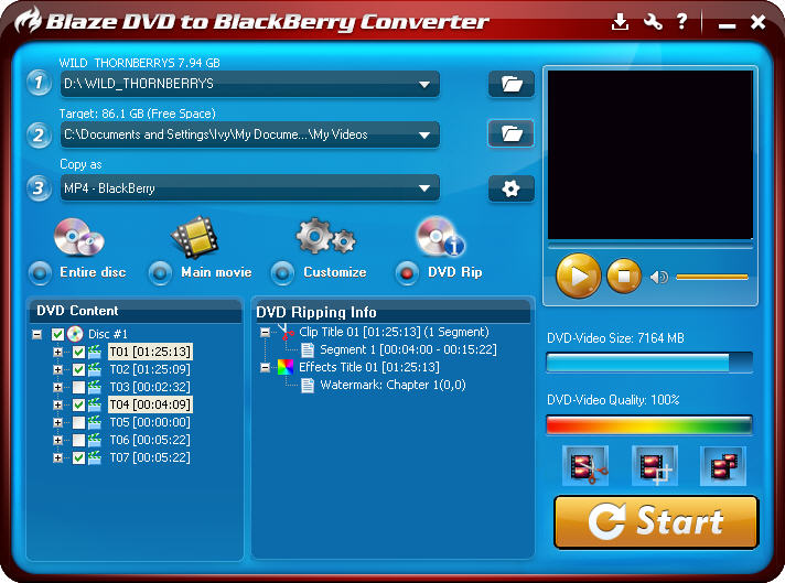 BlackBerry dvd converter