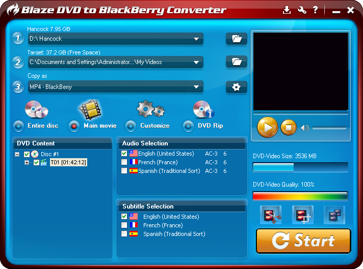 free DVD to BlackBerry Converter