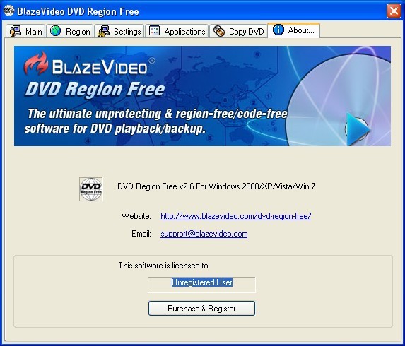 about blazevideo dvd region free
