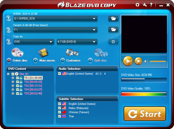 Click to view BlazeVideo DVD Copy 5.0.0.2 screenshot