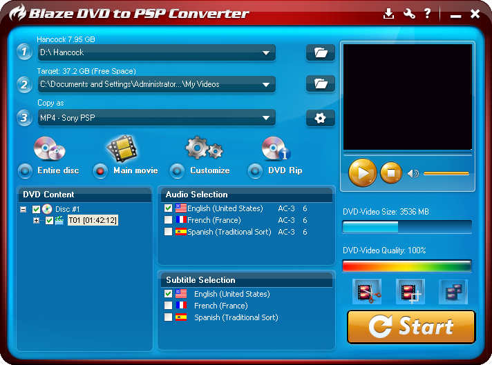 free convert DVD to psp